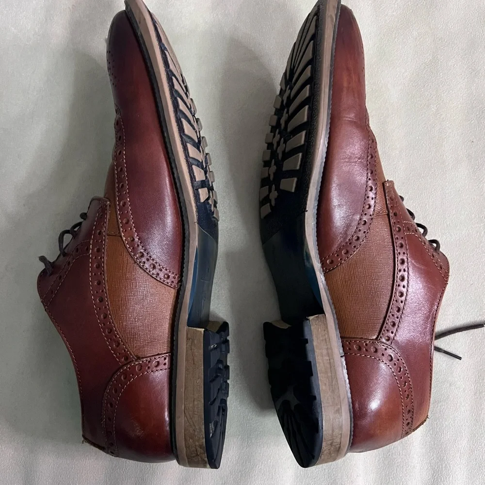 🤎✨ La Milano Gary II Cognac Leather Wingtip Oxfords Size 10.5 ✨🤎